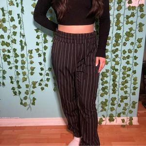 Striped black and white pants